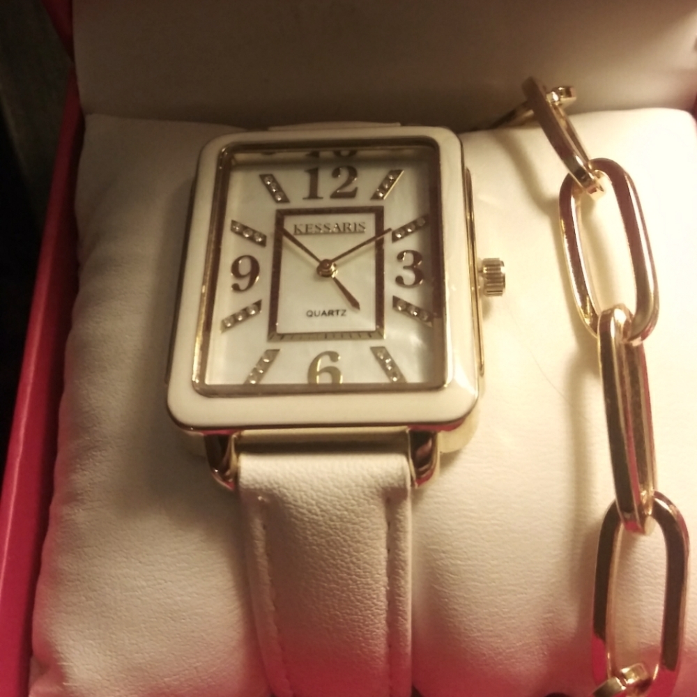 Kessaris woman's watch and gold bracelet set Brand New